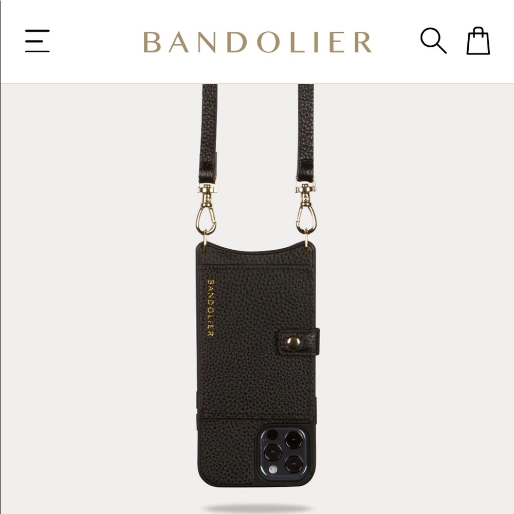 Bandolier Mila IPhone 12/12Pro Cell phone in Gold/Black color